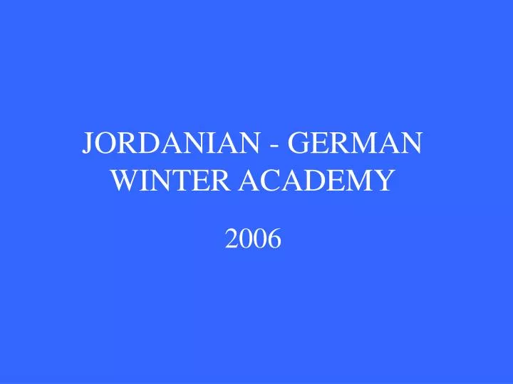jordanian german winter academy