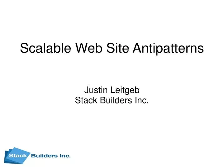 scalable web site antipatterns