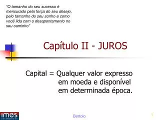 Capítulo II - JUROS