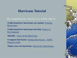 Hurricane Web Quest