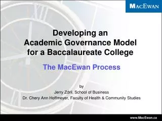Developing an Academic Governance Model for a Baccalaureate College