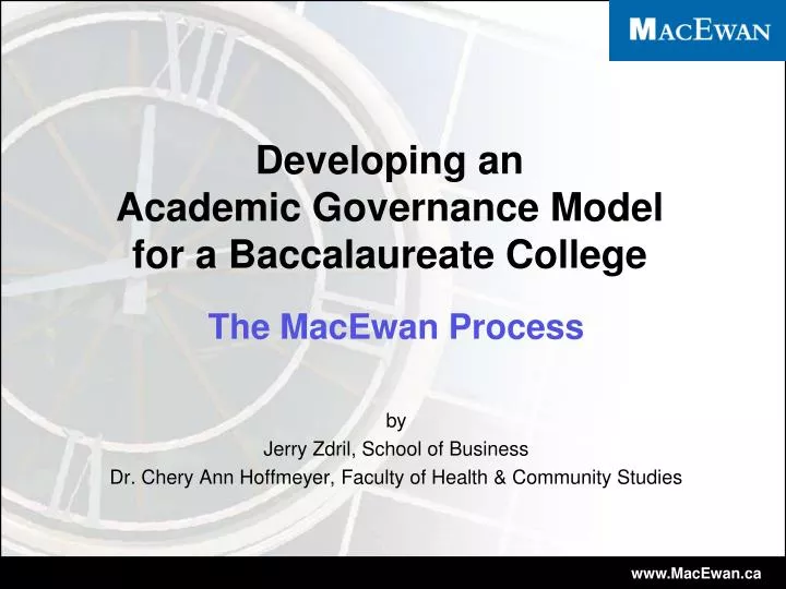 developing an academic governance model for a baccalaureate college