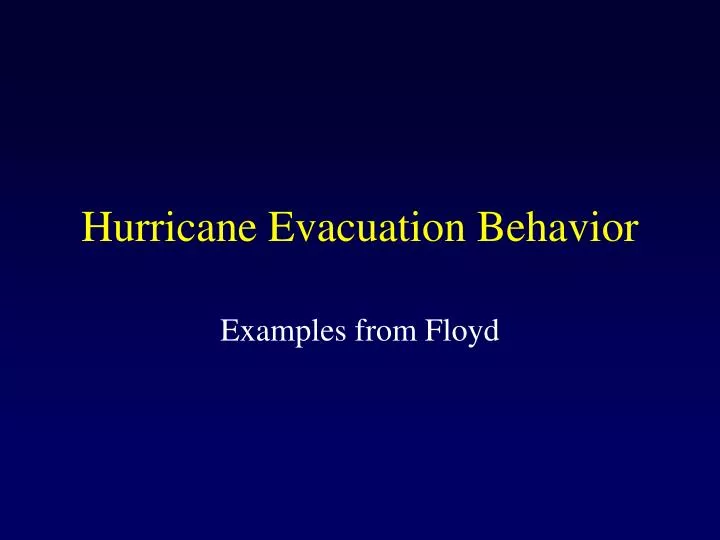 hurricane evacuation behavior