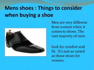 Men's shoes : Things to consider when buying a shoe