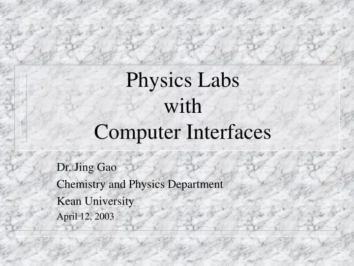 physics labs with computer interfaces