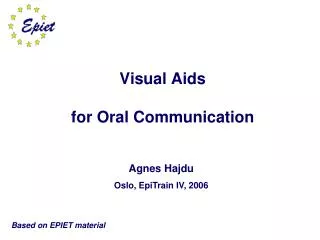 Visual Aids for Oral Communication
