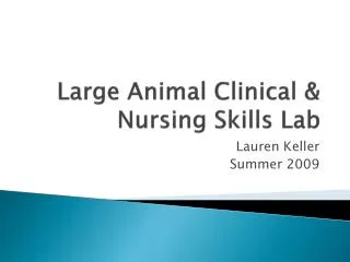 Large Animal Clinical & Nursing Lab Skills Project
