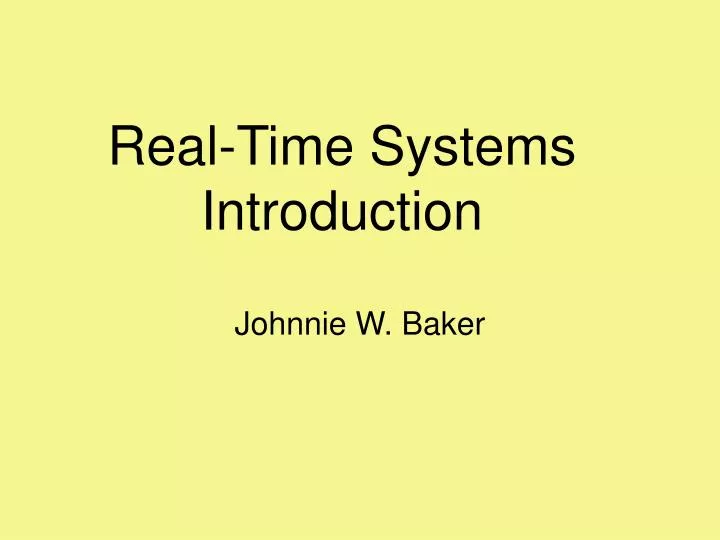 real time systems introduction