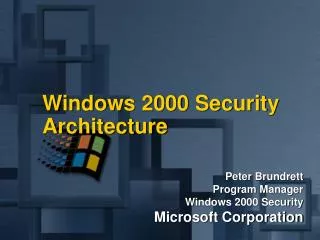 Windows 2000 Security Architecture