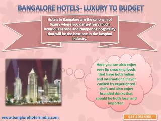 Hotels in Bangalore