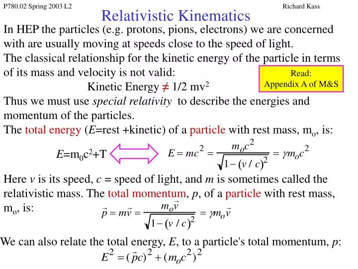 relativistic kinematics