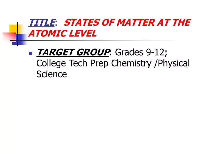 title states of matter at the atomic level