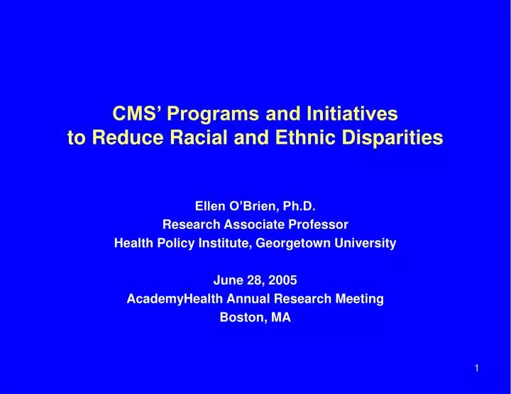 cms programs and initiatives to reduce racial and ethnic disparities