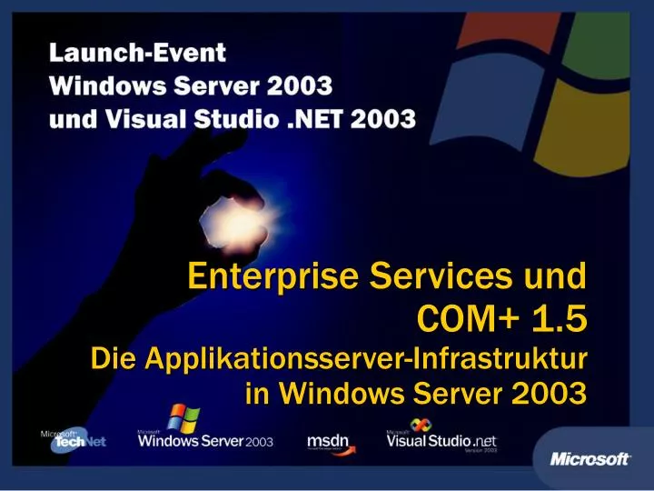 enterprise services und com 1 5 die applikationsserver infrastruktur in windows server 2003