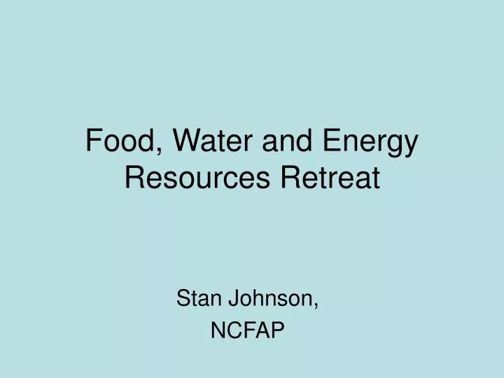 food water and energy resources retreat