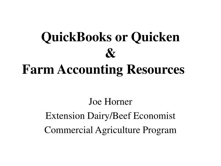 quickbooks or quicken farm accounting resources
