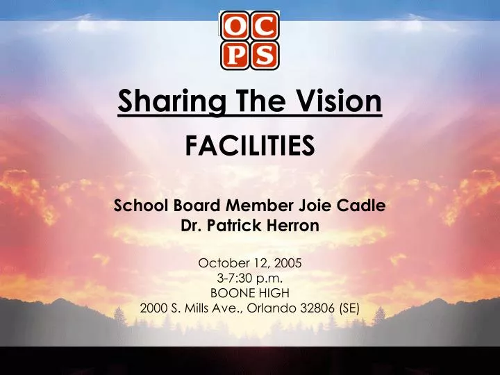 sharing the vision facilities school board member joie cadle dr patrick herron