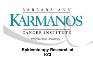 Epidemiology Research at KCI