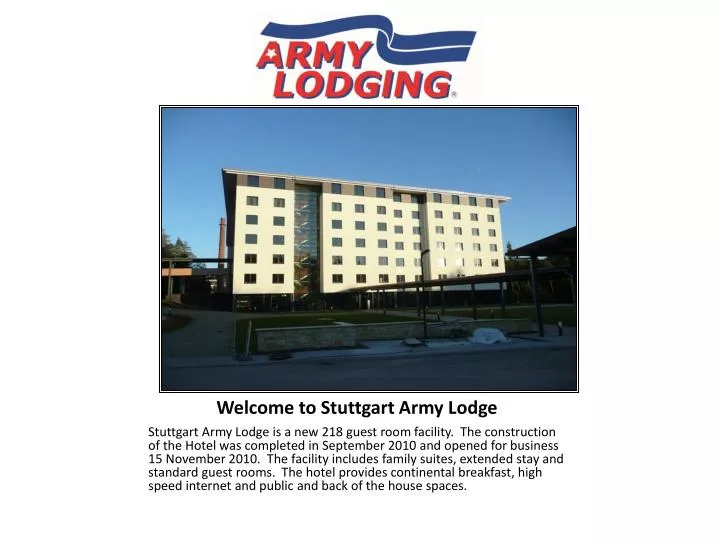 welcome to stuttgart army lodge