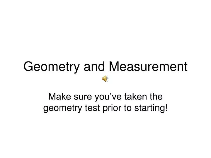 geometry and measurement
