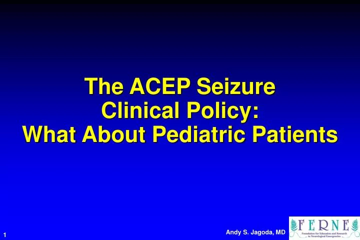 the acep seizure clinical policy what about pediatric patients