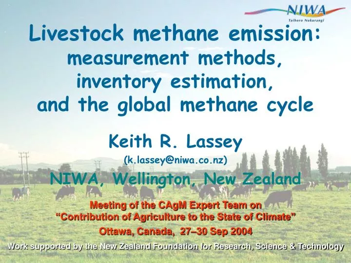 livestock methane emission measurement methods inventory estimation and the global methane cycle