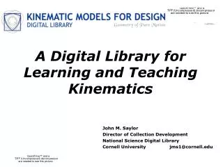 A Digital Library for Learning and Teaching Kinematics