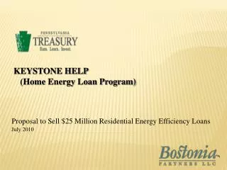 Proposal to Sell $25 Million Residential Energy Efficiency Loans