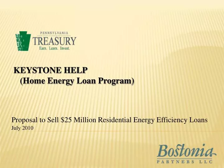 proposal to sell 25 million residential energy efficiency loans