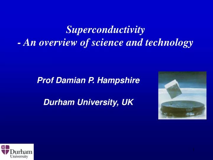 superconductivity an overview of science and technology