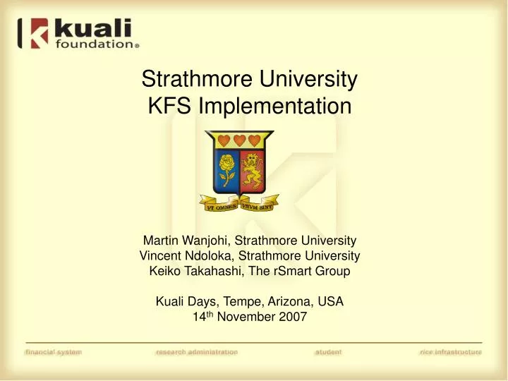 strathmore university kfs implementation