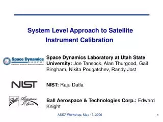 System Level Approach to Satellite Instrument Calibration