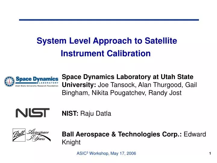 system level approach to satellite instrument calibration