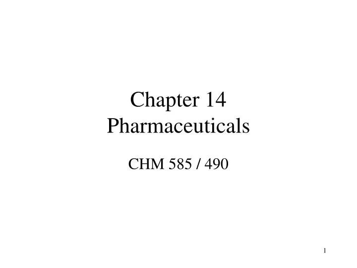 chapter 14 pharmaceuticals