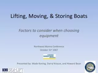 Lifting, Moving, &amp; Storing Boats