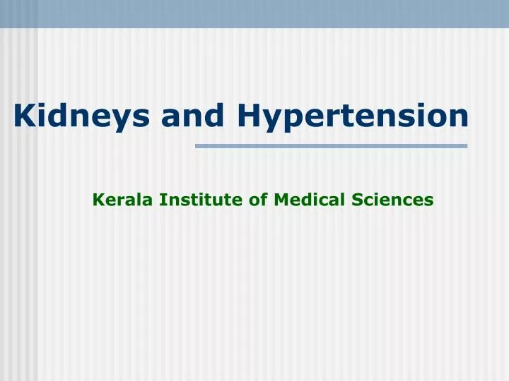 kidneys and hypertension