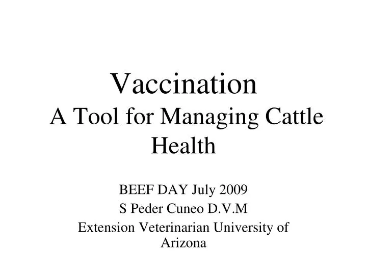 vaccination a tool for managing cattle health