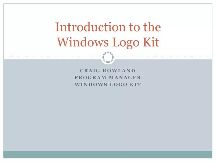 introduction to the windows logo kit