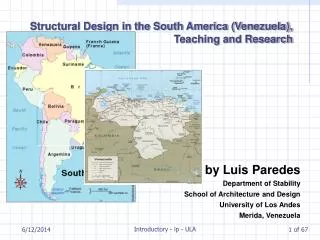 Structural Design in the South America (Venezuela), Teaching and Research