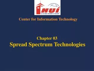 Chapter 03 Spread Spectrum Technologies