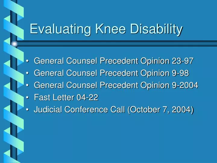 evaluating knee disability