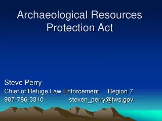 Archaeological Resources Protection Act