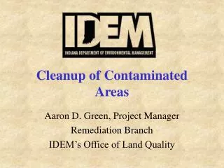 Cleanup of Contaminated Areas