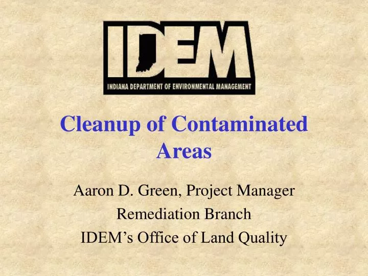 cleanup of contaminated areas