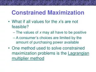 Constrained Maximization