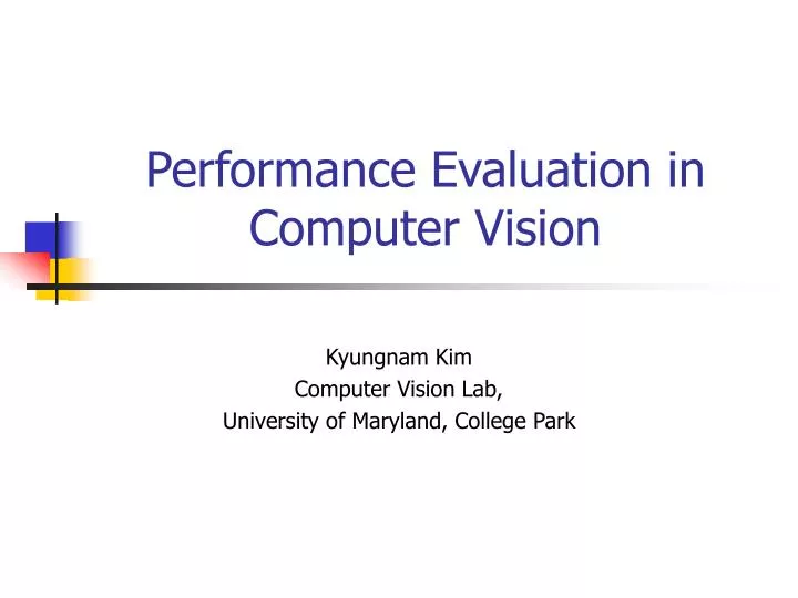 performance evaluation in computer vision