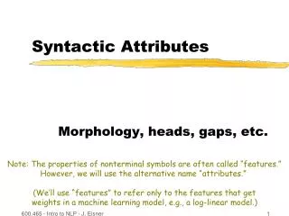 Syntactic Attributes
