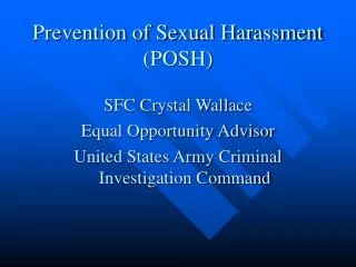 Prevention of Sexual Harassment (POSH)