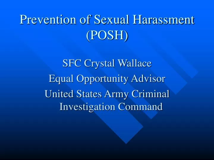 prevention of sexual harassment posh