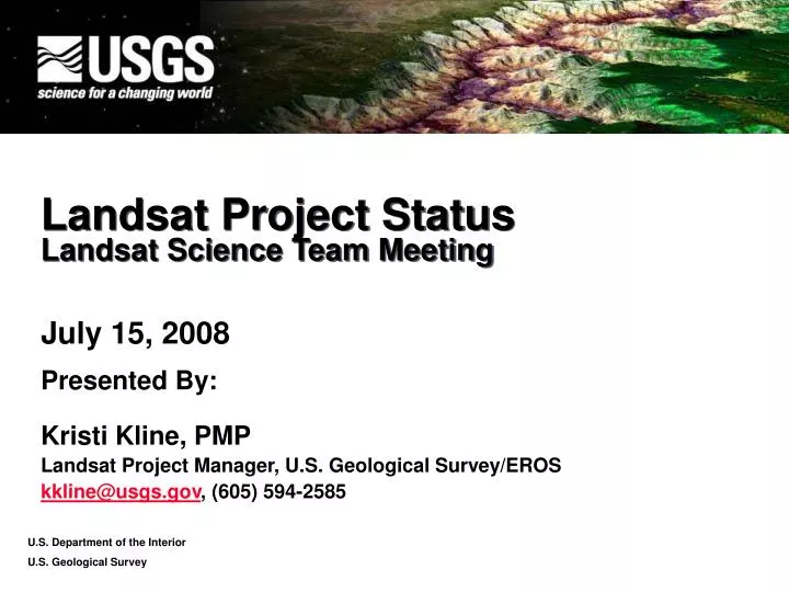 landsat project status landsat science team meeting